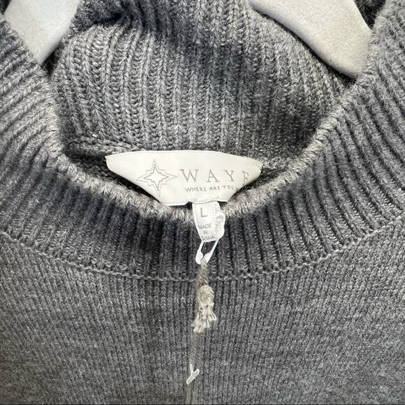 WAYF | Gray Mock Neck Sweater Dress - Picture 4 of 4